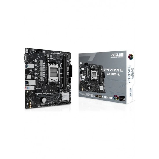 ASUS Prime A620M-K AMD AM5 DDR5 Max 96GB 6400 HDMI VGA 1XM2 MATX Anakart ASUS Prime A620M-K AMD AM5 DDR5 Max 96GB 6400 HDMI VGA 1XM2 MATX Anakart